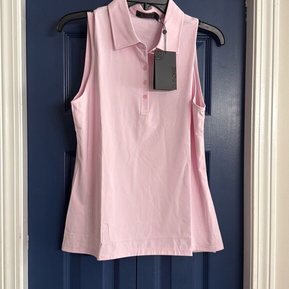 G/Fore Women’s Silky Tech Nylon Sleeveless Golf Polo Size L NWT - Picture 2 of 7